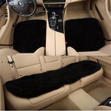 迪加伦 羊毛汽车坐垫 冬季短毛绒坐垫 纯 皮毛一体羊剪绒车垫冬天毛绒毛垫车用座垫 三件套-黑色