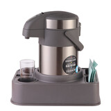 匡迪（DKADI） 气压式保温壶316不锈钢大容量热水瓶按压家用保温瓶暖壶带安全锁 钢本色+车载底座 4升