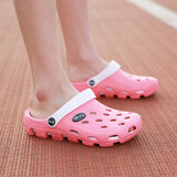 回力 Warrior 凉拖休闲情侣款拖鞋透气户外百搭包头沙滩鞋透气轻便洞洞鞋 049 红色 39