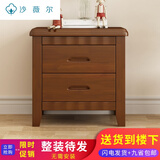 仙窝实木床头柜橡木经济型简约现代迷你小柜子卧窒床边收纳储物柜整装 胡桃色加厚款长48宽39高50CM 高品质 整装