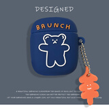 例米 适用于倍思W04Pro蓝牙耳机保护套倍思wo4卡通可爱保护壳w04真无线蓝牙por套2023款 倍思W04/W04pro-蓝色小熊【老款】