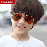 雷德蒙2026新款儿童墨镜男女孩子太阳镜男士蛤蟆镜偏光镜防紫外线眼镜潮 金色框 橙色偏光片(儿童款) 中童(建议5-9岁左右)