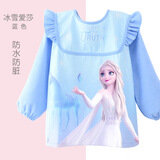 迪士尼儿童灯芯绒罩衣女童防水防脏罩衫外穿吃饭画画衣秋冬季反穿衣爱莎 灯芯绒防水款  冰雪蓝色 L码/参考身高120-135cm
