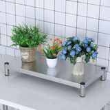 茂亿恒  1层不锈钢家用小货架厨房置物架落地增高支架矮架子灶台盖板架子【京闪配送】 高10cm(单层) 长40*宽20*加厚不锈钢