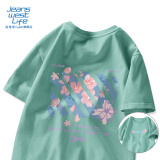 JEANSWEST LIFE真维斯短袖t恤男女情侣款大码宽松重磅半袖中性风潮流纯棉体恤潮