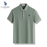 U.S. POLO ASSN.polo衫男短袖夏季商务休闲翻领男装上衣t恤 豆绿色 XL