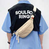 途客（Trcks）新款个性胸包男日系简约休闲腰包运动包潮酷ins小挎包百搭手机包 白色