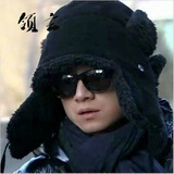 雷锋帽男冬季加绒加厚女文章同款火车头帽子潮护耳帽保暖青年骑车棉帽 内里全绒加厚黑色 成人均码