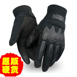 全指战术手套男冬季户外手套运动防护保暖骑车手套加绒耐磨 黑色 特号XXL