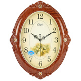 康巴丝欧式钟表挂钟客厅时尚创意超安静大挂表现代时钟大石英钟表 升级版仿木(铃木)41*32厘米 其他