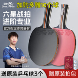 双鱼6星乒乓球拍专业级学生比赛专用单双横直拍弹力乒乓球拍胶皮 麒麟6A【横拍2只】专业进阶款