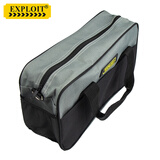 开拓（EXPLOIT）多功能工具包 大号手提电工包 帆布双层加厚 12.5寸  单层帆布灰黑 100503