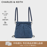 CHARLES&KEITH迷你菱格流浪包单肩斜挎双肩包包女包生日中秋礼物CK2-60782390 Denim Blue深牛仔蓝色 S