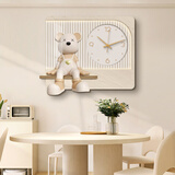 好久不见电表箱装饰画带钟表现代简约创意暴力熊配电箱遮挡壁画