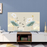 家工场电视机防尘罩套盖巾挂式55英寸75寸开机不取防尘电视盖布挂式通用 金荷 75英寸