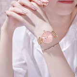 Spirra阿妈妮情人节礼物满天星手表女士2025年新款镶钻简约气质防水品牌 0014玫壳粉面-玫钢带