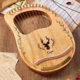 前谷莱雅琴小竖琴乐器简单易学便携式小型里拉琴箜篌lyre琴 16弦·箱式·原木色