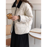 妍莉芬（yanlifen）小香风羽绒棉服女装2025冬季短外套女2025年新复古棉衣羽棉袄绒服 白色 M