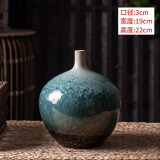 景德镇陶瓷花瓶摆件客厅插花落地高级感种花盆大复古陶罐水养中式 细口翡翠绿小号（口径2cm左右）