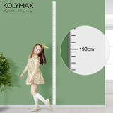KOLYMAX创意卡通身高尺墙贴亚克力儿童身高测量仪简约儿童房3D动物身高贴 白色 195cm*3.5cm中号+透明磁吸辅助尺