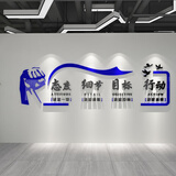 茂语公司企业文化办公会议室墙面装饰背景墙激励志标语文字3d立体贴纸形象墙定制 0040横版-整套态度细节（蓝色+黑色） 大号（宽2.5米  高0.74米）