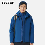 探拓（TECTOP）户外服 男抓绒内胆防风防寒滑雪服保暖冲锋衣95133CF 男款铁蓝 M
