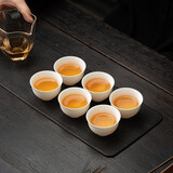 苏氏陶瓷羊脂玉白瓷功夫茶杯陶瓷品茗杯6个装（促销简装）德化家用小茶杯