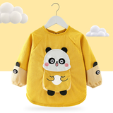 悦亲予儿童罩衣宝宝反穿衣防灯芯绒衫护衣男女童秋冬季长袖防脏 立体口袋熊黄 15[建议1-2岁]