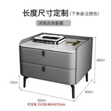 鑫霸克意式极简岩板床头柜轻奢简约现代北欧卧室实木皮质小型边柜 长度55cm定制【备注颜色】 整装