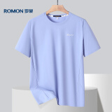罗蒙（ROMON）冰丝感短袖T恤男士2025夏运动速干衣弹力透气打底衫男01BS蓝色XL