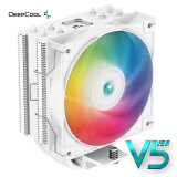 九州风神（DEEPCOOL）玄冰400V5ARGB白色CPU电脑散热器(白化4热管/幻彩ARGB/超频220W/支持12/13代/AM4/AM5）