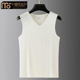 莫代尔无痕冰丝背心男士打底夏季款80S莫代尔内穿坎肩无袖运动汗衫 白色 L
