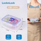 乐扣乐扣（LOCK&LOCK）家居馆保鲜盒冰箱收纳盒塑料密封分隔饭盒可微波炉加热便当盒保鲜 小容量 长方形 单件装 350ml