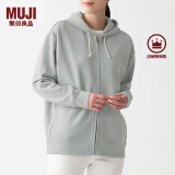 无印良品 MUJI 男女通用 紧密编织毛圈 拉链连帽衫 休闲外套 无性别 卫衣 灰色 XXS-XS(150/72A)