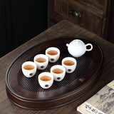 匠之典作 茶盘家用沥水盘现代简约茶海干泡小茶台储水实木功夫茶托盘 福圆茶盘（大号）