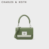 CHARLES&KEITH复古编织拎手提包斜挎包单肩包包女包女士520礼物CK2-50781528 Sage Green灰绿色 S