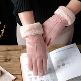 笙格儿手套女冬季加绒加厚保暖触屏冬天防寒骑车女士春秋骑行麂皮绒手套