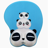 CAPERE (铠雷)鼠标垫护腕可爱柯基狗女生硅胶加厚小号带手托3d立体卡通电脑办公娱乐滑鼠垫 天蓝色小熊猫M430