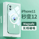 KOOLIFE适用于 苹果11手机壳 magsafe磁吸充电 iPhone11保护套 全包透明硅胶防摔气囊软边硬背壳镜面商务男女