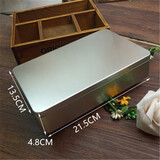 攸竹通用加厚方形马口铁磨砂铁盒产品包装盒收纳盒首饰盒礼品盒喜糖盒 21.5*13.5*4.8CM 银色通用款