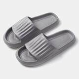 3AnGnI拖鞋男室内居家软底轻弹加厚凉拖鞋女浴室洗澡防滑舒适情侣拖鞋 灰色 44-45 脚宽建议拍大1码