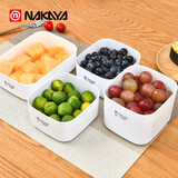 NAKAYA日本进口保鲜盒塑料密封盒食品级冰箱收纳冷藏盒微波炉加热耐高温 1000ml