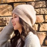 黛莎 帽子女秋冬时尚百搭韩版潮女士冬季保暖包头帽冷帽针织毛线帽 卡其色（单层）