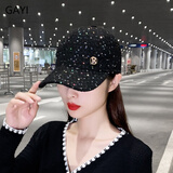 JIASHENGXI 棒球帽女韩版潮牌帽子女秋冬款时尚网红款遮阳帽太阳帽厚鸭舌帽 黑色 可调节