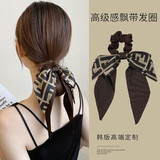 卓可可蝴蝶结飘带扎低马尾发饰女冬发绳头花高级感发圈发带高端头绳