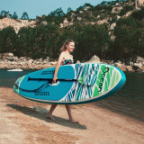 共途sup划桨板充气桨板成人站立式拉丝料冲浪板水上滑划水浆板船浮板 320*83*15cm 蓝绿【8件套】
