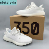 clotvisvim满天星男女鞋春夏减震鞋运动跑步鞋三杠情侣网布鞋莆田贾基椰子鞋 350白冰激凌【真爆蓝盒包装】 43