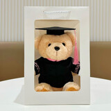 秘恋毕业礼物小熊玩偶公仔娃娃幼儿园大学中高考送老师博士研究生定制 毕业熊【粉领】+礼袋