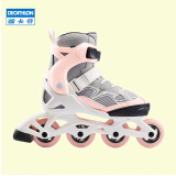 迪卡侬（DECATHLON）轮滑鞋儿童轮滑鞋初学者套装溜冰鞋女童男童滑冰鞋滑轮鞋 淡雅清新粉 26/29(脚长16.5-18.5cm)三轮子
