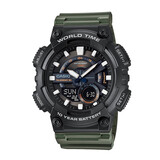 卡西欧（CASIO）男表  学生运动手表 多功能双显电子表 防水夜光石英表 夜光指针AEQ-110W-3A